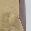 CHANEL Tote Bag Canvas Leather Beige Gold CC Auth 148197-16