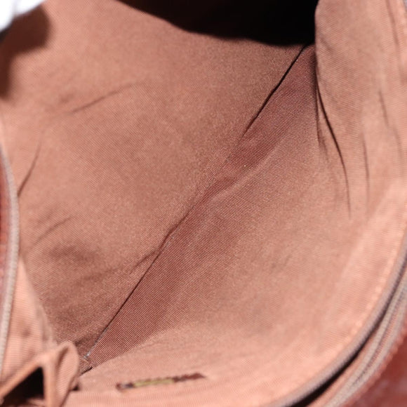 CHANEL Tote Bag Canvas Leather Beige Gold CC Auth 148197