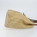 CHANEL Tote Bag Canvas Leather Beige Gold CC Auth 148197-3