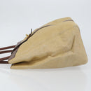 CHANEL Tote Bag Canvas Leather Beige Gold CC Auth 148197-4