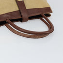 CHANEL Tote Bag Canvas Leather Beige Gold CC Auth 148197-7