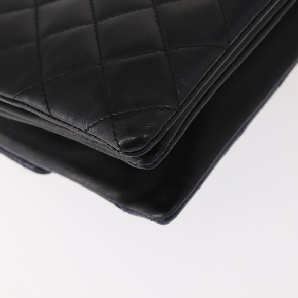 CHANEL Matelasse Chain Pagoda Bag Lamb Skin Multicolor Gold CC Auth 148199