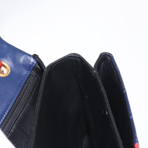 CHANEL Matelasse Chain Pagoda Bag Lamb Skin Multicolor Gold CC Auth 148199