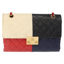 CHANEL Matelasse Chain Pagoda Bag Lamb Skin Multicolor Gold CC Auth 148199-13