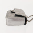 CHANEL Matelasse Chain Hand Bag Lamb Skin Silver CC Auth 148202-4
