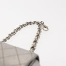CHANEL Matelasse Chain Hand Bag Lamb Skin Silver CC Auth 148202-8