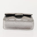 CHANEL Matelasse Chain Hand Bag Lamb Skin Silver CC Auth 148202-9