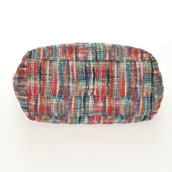 CHANEL Cococoon Tote Bag Nylon White Silver CC Auth 148203V