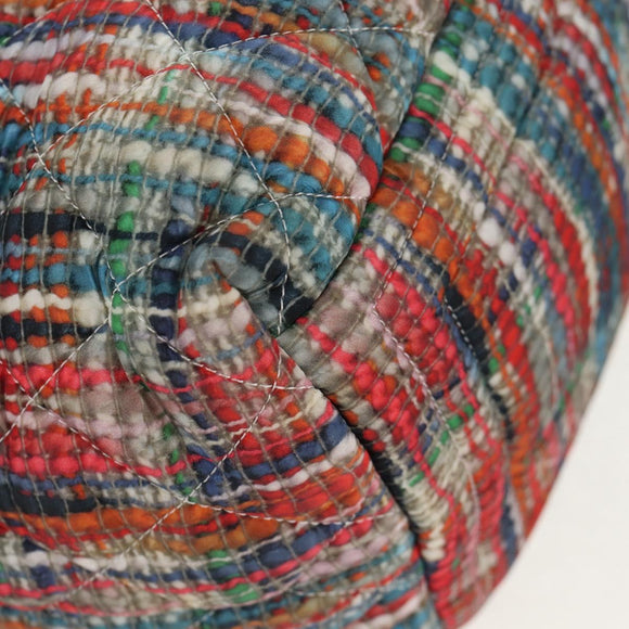 CHANEL Cococoon Tote Bag Nylon White Silver CC Auth 148203V