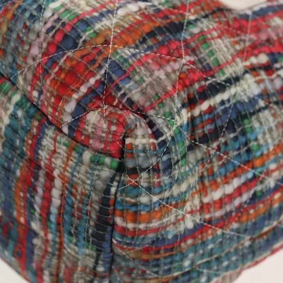 CHANEL Cococoon Tote Bag Nylon White Silver CC Auth 148203V