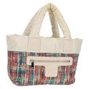 CHANEL Cococoon Tote Bag Nylon White Silver CC Auth 148203V-1