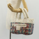 CHANEL Cococoon Tote Bag Nylon White Silver CC Auth 148203V-31