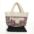 CHANEL Cococoon Tote Bag Nylon White Silver CC Auth 148203V-12