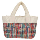 CHANEL Cococoon Tote Bag Nylon White Silver CC Auth 148203V-2