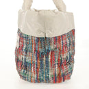 CHANEL Cococoon Tote Bag Nylon White Silver CC Auth 148203V-3