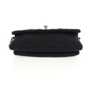 CHANEL Chain Shoulder Bag Cotton Black Silver CC Auth 148204V-5