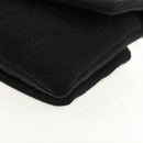 CHANEL Chain Shoulder Bag Cotton Black Silver CC Auth 148204V-16