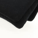 CHANEL Chain Shoulder Bag Cotton Black Silver CC Auth 148204V-18