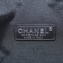 CHANEL Chain Shoulder Bag Cotton Black Silver CC Auth 148204V-23