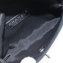 CHANEL Chain Shoulder Bag Cotton Black Silver CC Auth 148204V-9