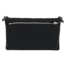 CHANEL Chain Shoulder Bag Cotton Black Silver CC Auth 148204V-2