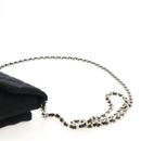 CHANEL Chain Shoulder Bag Cotton Black Silver CC Auth 148204V-14