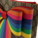 GUCCI GG Supreme Accessory Pouch PVC Beige 457233 Auth 148206V-18