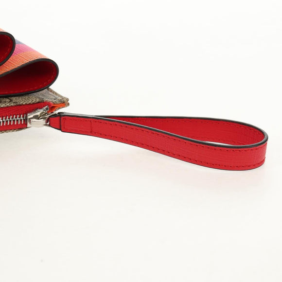 GUCCI GG Supreme Accessory Pouch PVC Beige 457233 Auth 148206V