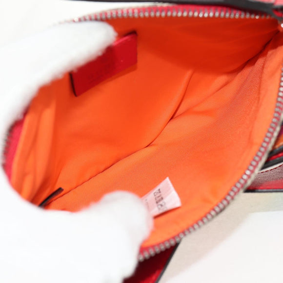 GUCCI GG Supreme Accessory Pouch PVC Beige 457233 Auth 148206V