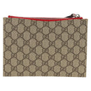GUCCI GG Supreme Accessory Pouch PVC Beige 457233 Auth 148206V-2