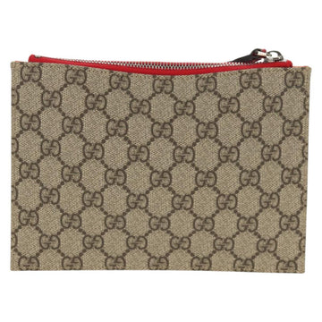 GUCCI GG Supreme Accessory Pouch PVC Beige 457233 Auth 148206V - 0