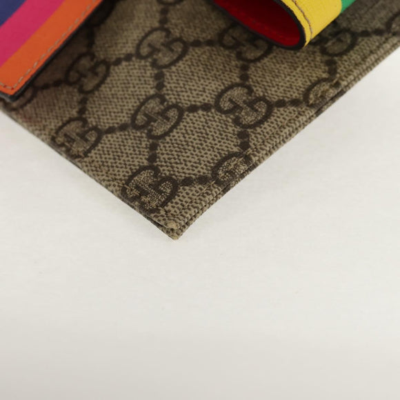 GUCCI GG Supreme Accessory Pouch PVC Beige 457233 Auth 148206V