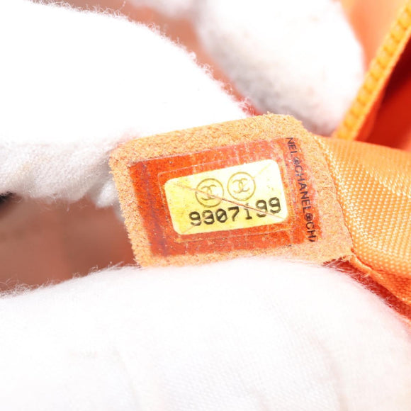 CHANEL Cambon Line Tote Bag Lamb Skin White Silver CC Auth 148211