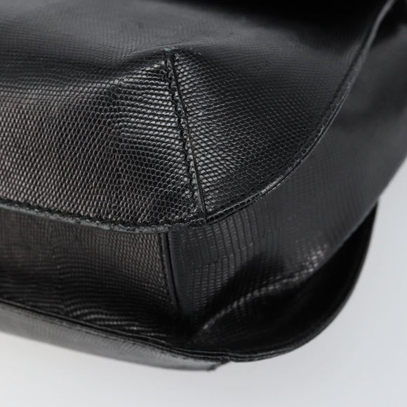 Salvatore Ferragamo Hand Bag Leather 2way Black Gold Auth 148212