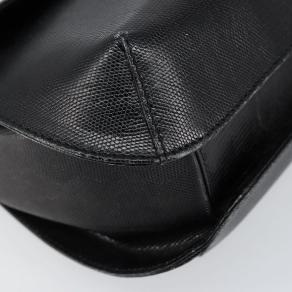 Salvatore Ferragamo Hand Bag Leather 2way Black Gold Auth 148212