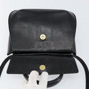 Salvatore Ferragamo Hand Bag Leather 2way Black Gold Auth 148212-18
