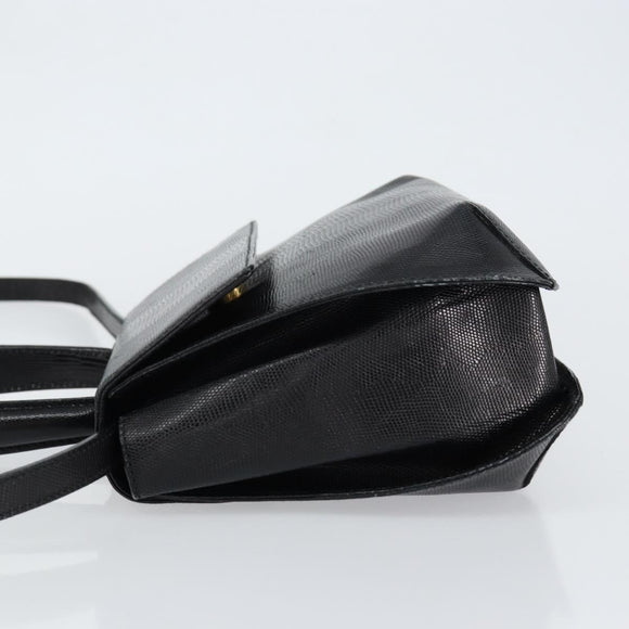 Salvatore Ferragamo Hand Bag Leather 2way Black Gold Auth 148212