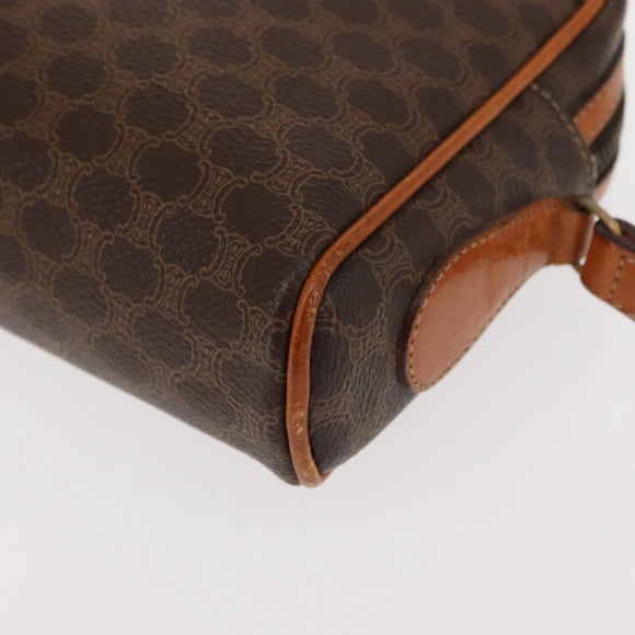 CELINE Macadam Canvas Shoulder Bag PVC Brown Gold Auth 148213