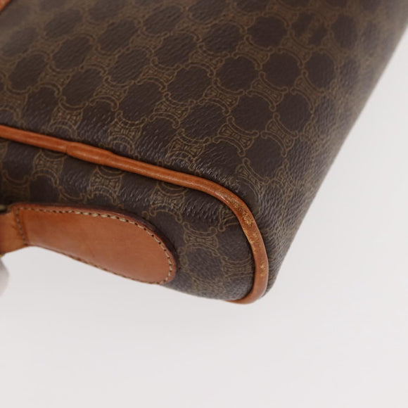 CELINE Macadam Canvas Shoulder Bag PVC Brown Gold Auth 148213