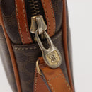 CELINE Macadam Canvas Shoulder Bag PVC Brown Gold Auth 148213-8