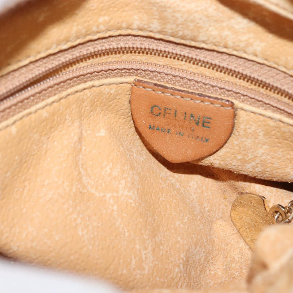 CELINE Macadam Canvas Shoulder Bag PVC Brown Gold Auth 148213