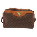 CELINE Macadam Canvas Shoulder Bag PVC Brown Gold Auth 148213-13