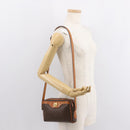 CELINE Macadam Canvas Shoulder Bag PVC Brown Gold Auth 148213-24