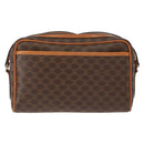 CELINE Macadam Canvas Shoulder Bag PVC Brown Gold Auth 148213-2