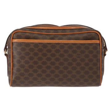 CELINE Macadam Canvas Shoulder Bag PVC Brown Gold Auth 148213 - 0