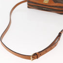 CELINE Macadam Canvas Shoulder Bag PVC Brown Gold Auth 148213-7