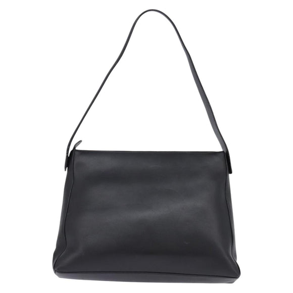 Salvatore Ferragamo Shoulder Bag Leather Black Gold Auth 148231