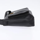 Salvatore Ferragamo Shoulder Bag Leather Black Gold Auth 148231-3