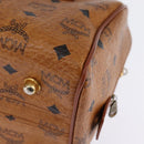 MCM Logogram Vicetos Boston Bag PVC 2way Brown Gold Auth 148233-10
