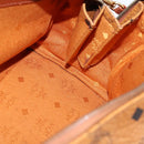 MCM Logogram Vicetos Boston Bag PVC 2way Brown Gold Auth 148233-19